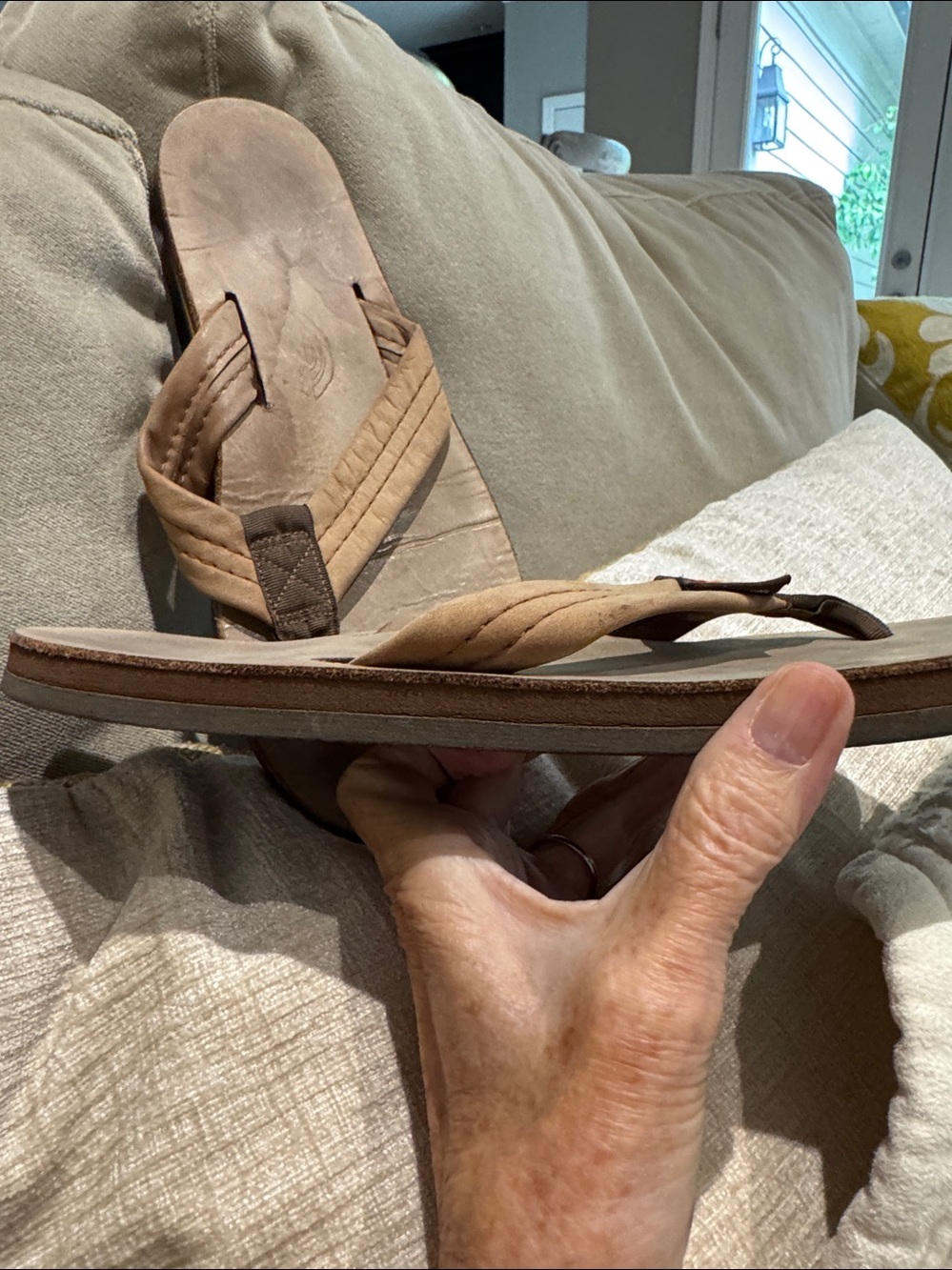 Rainbow Luxury Leather Sandals in sierra brown The Willow double layer - Picture 3 of 4